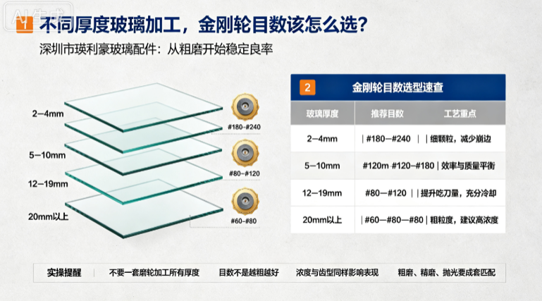 不同厚度玻璃加工，金刚轮目数该怎么选？实操技术分享