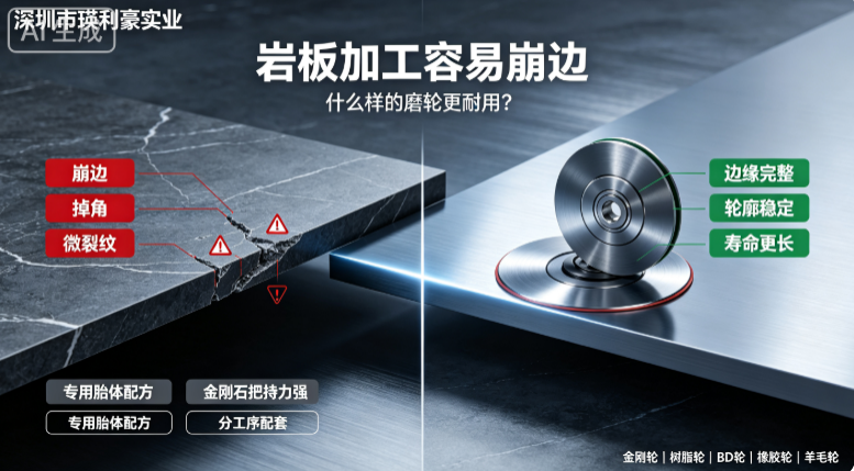 岩板加工容易崩边，什么样的磨轮更耐用？