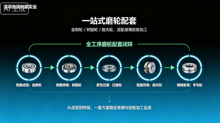 深圳市瑛利豪实业：一站式磨轮配套｜瑛利豪金刚轮/树脂轮/抛光轮，适配玻璃岩板加工