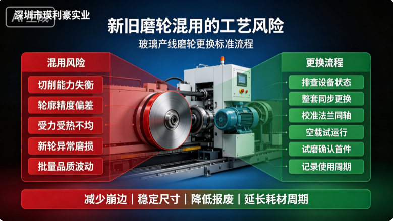 深圳市瑛利豪实业：新旧磨轮混用的工艺风险，玻璃产线磨轮更换标准流程