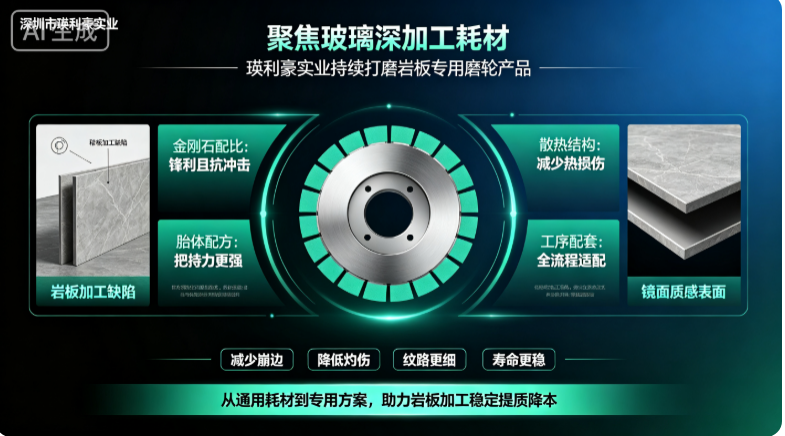 聚焦玻璃深加工耗材，瑛利豪实业持续打磨岩板专用磨轮产品