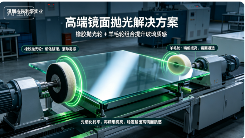 深圳市瑛利豪实业：高端镜面抛光解决方案，橡胶抛光轮 + 羊毛轮组合提升玻璃质感