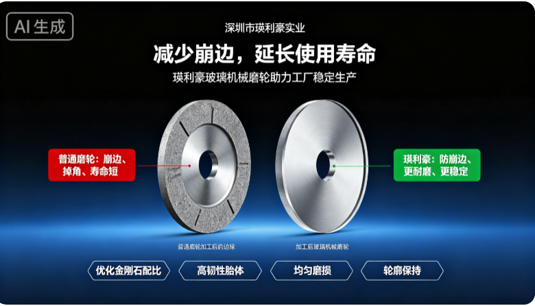 减少崩边，延长使用寿命：瑛利豪玻璃机械磨轮助力工厂稳定生产