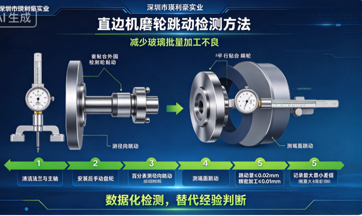 深圳市瑛利豪实业：直边机磨轮跳动检测方法，减少玻璃批量加工不良