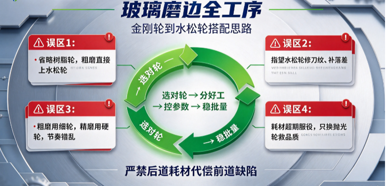 深圳市瑛利豪实业：玻璃磨边全工序：金刚轮到水松轮搭配思路