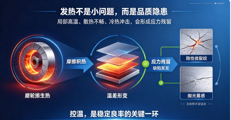 玻璃磨削热应力控制：如何减少磨轮发热带来的品质缺陷
