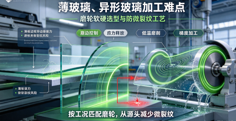 深圳市瑛利豪实业：薄玻璃、异形玻璃加工难点：磨轮软硬选型与防微裂纹工艺