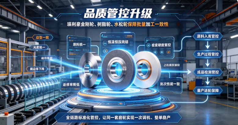 品质管控升级，瑛利豪金刚轮、树脂轮、水松轮保障批量加工一致性